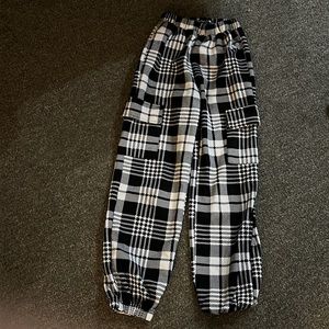 Checkered cargo Polly sweatpants